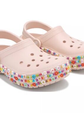Kids Pink Friendship Bead Classic Clog